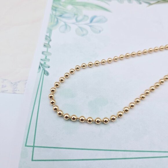 Rose Gold Polished Ball Chain Necklace for Women, 45cm Adjustable, XPNL0050 - Picture 9 of 13